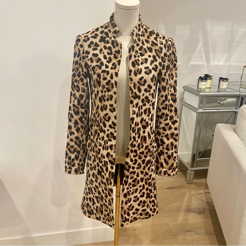H&M Women's Leopard Print Jacket Coat Size 2
